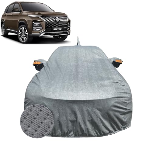 Image of Car Cover for MG Hector (2019-2026) | 100% Waterproof Cover with Antenna & Reflective Mirror Pockets | Dustproof, Scratchproof, Heatproof Hector Car Cover |Soft Cotton Lining| Grey