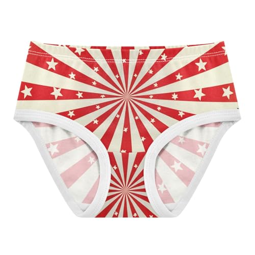 Retro USA Stars Burst Girls Underwear Toddler 2t Cotton Panties Little Girl Fun Print Briefs Girls Undies