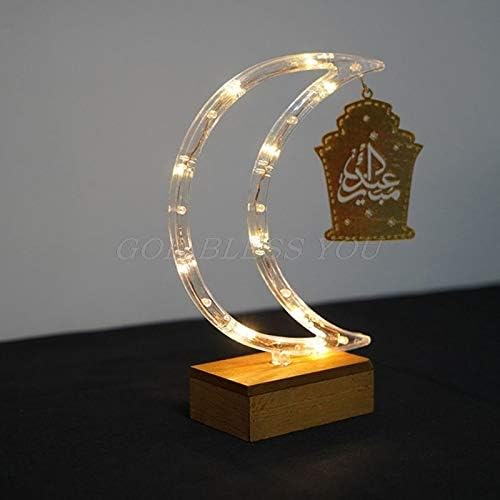 DIY Moon LED Eid Mubarak Ramadan Element Lamp Light Creative Crafts Ornament Home