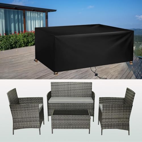 Housse De Table De Jardin Exterieur,Housse Salon De Jardin Carré 320cm Bache Pour Table Exterieur,420d Oxford Tissu Bache Protection Pour Chaise Et Table En...