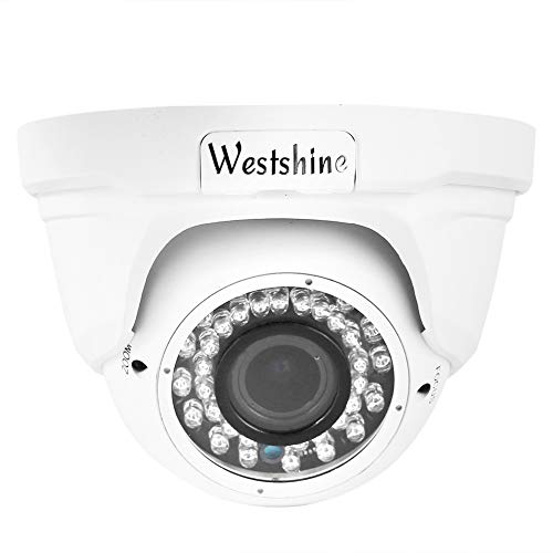 Westshine 1080P CCTV Caméra Dôme Sécurité Extérieur, Large Portée Visuelle (Lentille 2.8-12mm),36 IR LED IR Cut, 100ft Vision Nocturne Cover