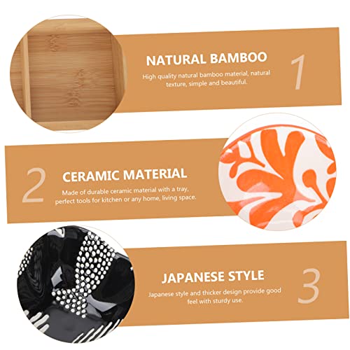 Alipis 1 Conjunto De Pires De Porcelana Aleatório Restaurante Cozinha Servindo Bandeja De Cerâmica P