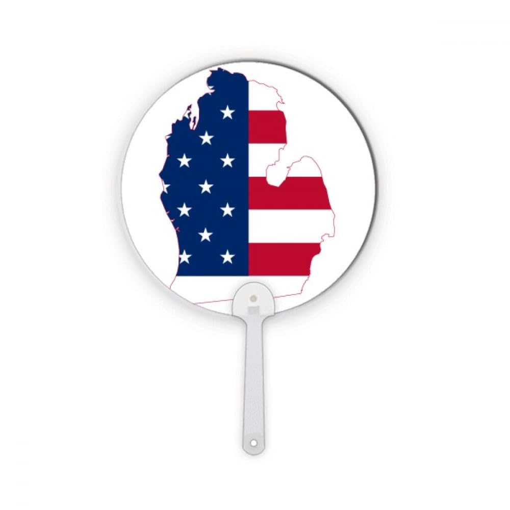 Drapeau Michigan rond et carte étoiles pour vos soirées déco américaines