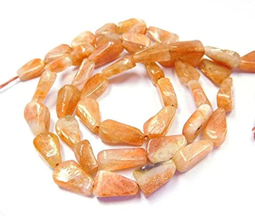 Pierre de soleil marron perles poires lisses pour concevoir vos bijoux bohèmes d'été