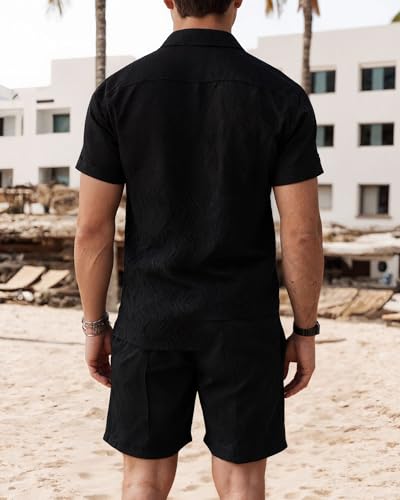 Short Sets for Men 2 Piece Lounge Set Solid Zipper Shirt and Stretch Shorts4