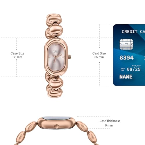 Image of Sonata Poze 8 Quartz Analog with Pink Dial IP Rose Gold Alloy Strap Watch for Women - SP80173WM01W
