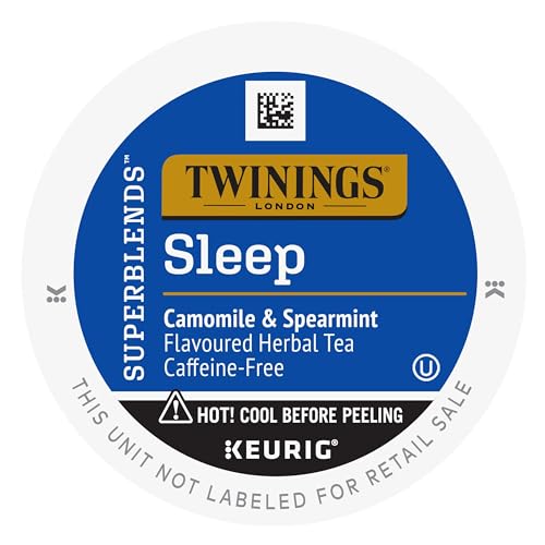 Image of Twinings Sleep Herbal Tea 72 K-Cup Pods for Keurig, 12 Count (Pack of 6), Formerly Nightly Calm, Camomile, Spearmint, & Lemongrass, Naturally Caffeine-Free, Enjoy Hot or Iced