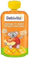 Bebivita Mango in Apfel Pfirsich mit Keks, 120 g 6er Pack (6x120g)