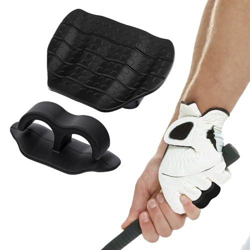 KyuerWK Golf Swing Training Aid Golf Grip Training Aid Tool Ergonomic Silicone Upgrade T Grip Trainer Kit for Improve Posture (Black)