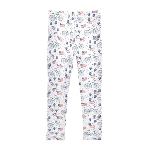 Bicycle Balloon Flag Girls Leggings Athletic Pants Tights Stretch Bottom2