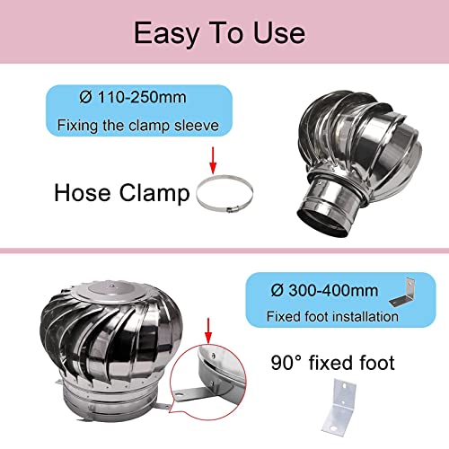 Turbina De Ventilación De Techo De Acero Inoxidable con Aspas Y Controlador para Carga De Baterías Domésticas, Kits De Generadores Eólicos Verticales Y Horizontales, Ventilador De Tapa De Ch