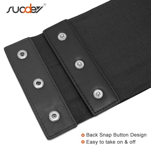 Image of Women Black Waist Cinch Belt Lace-up Elastic Waspie Corset Costume Belt by SUOSDEY