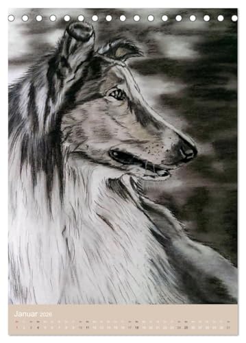 Hunde - Bezaubernde Portraitzeichnungen (Tischkalender 2026 DIN A5 hoch), CALVENDO Monatskalender: Authentische Zeichnungen von Hunden und Welpen (CALVENDO Kunst)