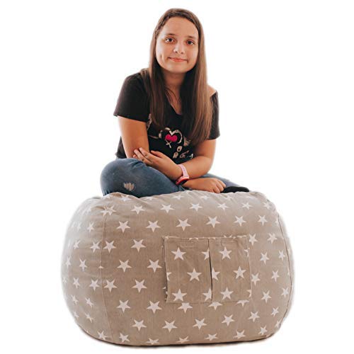 Star Story Stuffed Animal Storage Bean Bag Chair Cover - Ultra Resistant Organizer