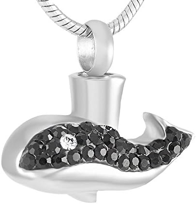 Peerless Pieces Urn Necklace Cremation Keepsake Stainless Steel 20" Orca Killer Whale #53