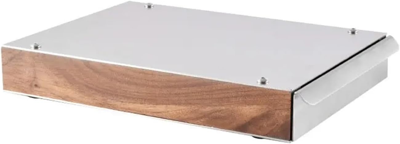 Coffee Knock Box, Wood, Stainless Steel, Espresso Grounds, Coffee Grounds Non-splashing, Coffee Grounds Container, Coffee Accessories(White)