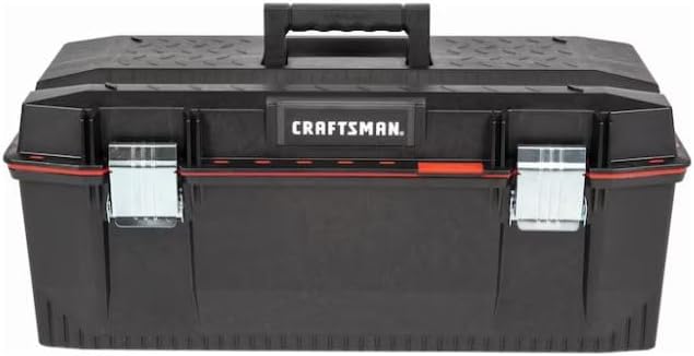 CRAFTSMEN Pro 28-in W x 11.5-in H x 12.5-in D Black Plastic Tool Box