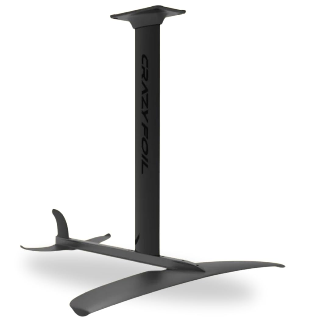 CrazyFoil Shadow SE Hydrofoil: 26” Aluminum Mast, Jet Track Flight, Versatile for Wing, Kite, Surf & Boat Sports.