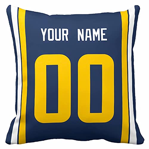 Image of ANTKING Los Angeles R Throw Pillow with Custom Name and Number Personalized Gift for Men Women Boys