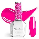 MelodySusie Neon Pink Gel Nail Polish,0.5fl oz Bright Pink Nails Soak Off UV LED Hot Pink Gel Polish Gift for Women Nail Art Manicure Salon DIY Nail Design Decoration at Home-027