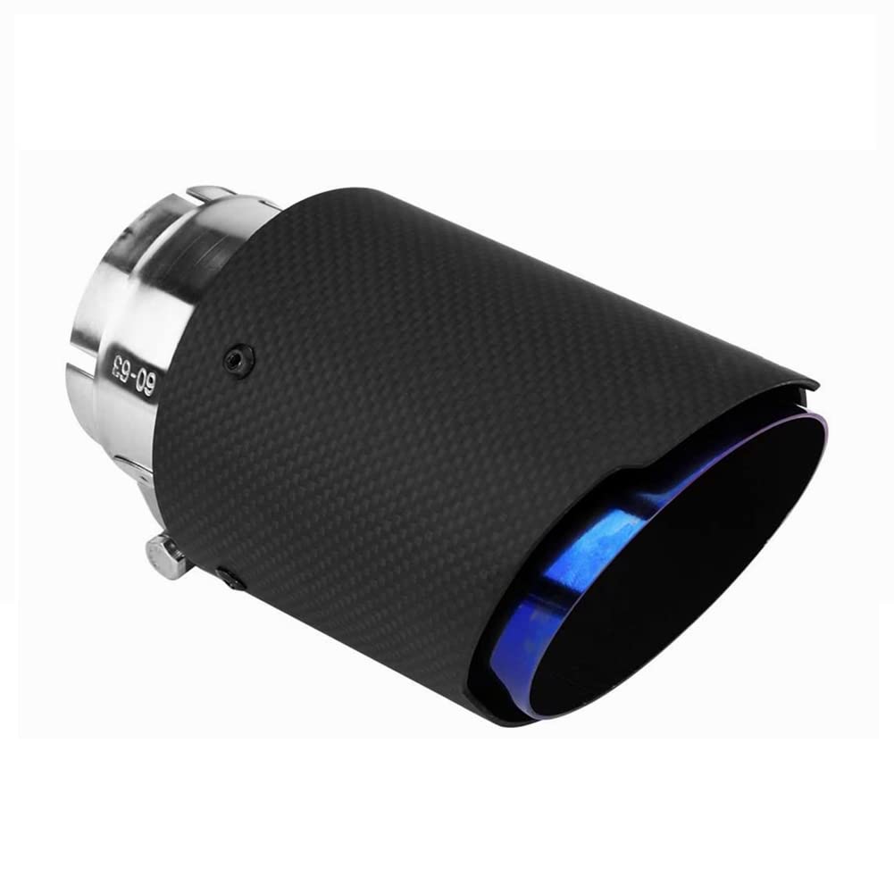 Tubo de Silenciador de Escape de Fibra de Carbono para Coche Puntas de Escape Universales de 60mm - 63mm Garganta de Cola Salida del Tubo de Escape Trasero