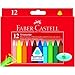 Produktbild Faber-Castell Wachsmalkreiden Dreikant mit Papierbanderole 12 Farben sortiert.