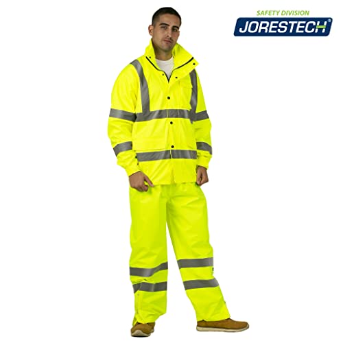 JORESTECH Safety Rain Set/Jacket Reflective High Visibility Yellow Black JK-03 / Pants Lime ANSI 150D Heavy Duty PANTS-03 - Image 5