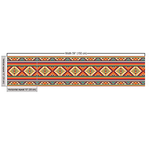 Image of Ambesonne Colorful Fabric by The Yard, Mosaic Inspired Horizontal Lines with Graphic Design, Decorative Fabric for Upholstery and Home Accents, 2 Yards, Orange Maroon