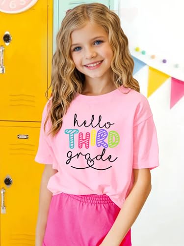 Image of First Day of School Shirt Girls Boys Preschool to 5th Grade Tshirt Kids Back to School Graphic Tee Tops