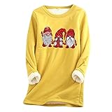 Weihnachtspullover Weihnachten Langärm Pullover Warmer Sweatjacke Damen Weihnachtspulli Weihnachtsdruck Winterjacke Gemütliche Farbblockierte Sweatshirt Valentinsfest Kawaiii Hoodie Gradient