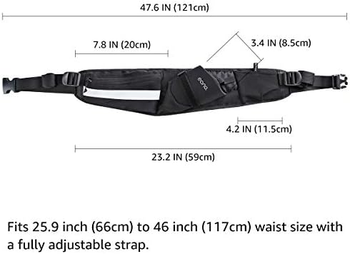 Amazon Brand - Eono Running Belt with Water Bottle Holder Professional Running Waist Pack with 2 Pockets for Running, Hiking, Cycling, Trekking & Outdoor Activities