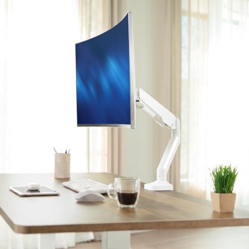 Image of VIVO Heavy Duty Ultrawide Monitor Tension Arm for up to 40 inch Screens, Holds 26.4 lbs, Premium Desk Mount Stand, White, STAND-V100OW