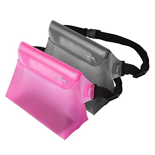 SMARTAKE 2-Pack Waterproof Pouch with Waist Strap, Durable Dry Bag for Phone, Valuables and Wallet, Waterproof Bag Case for Swimming, Boating, Snorkeling Fishing and Beach, Pink and Grey