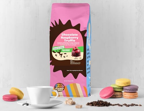 Crazy Cups Flavored Ground Decaf Chocolate Coffee, Decaffeinated Chocolate Raspberry Coffee in 10 oz Bag, For Brewing Flavored Hot or Iced (Pack of 1)