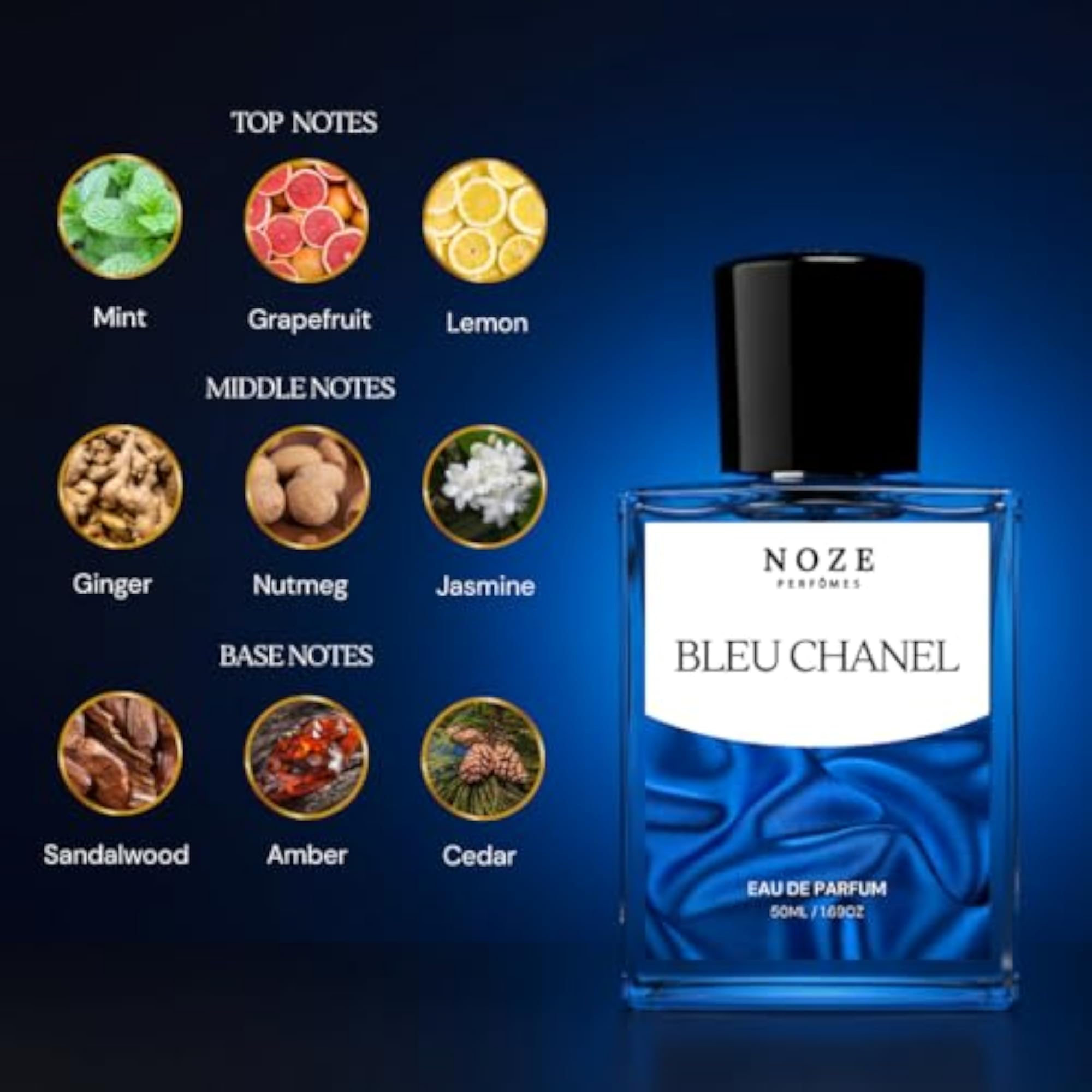 Men's Woody Aromatic Citrus Blue Chenel Eau de Parfum