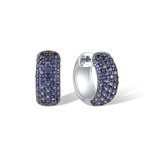 Santuzza 925 Sterling Silver Hoop Earrings Multi-row Cuff Earrings Huggie Stud for Women