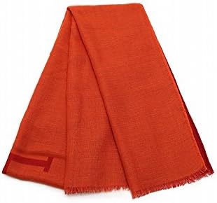 Amazon エルメス Hermes ストール マフラー Hロゴ カシミヤ シルク オレンジ 赤 中古 マフラー 通販