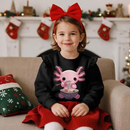 Ruffle Sweatshirt for Girls 1-8 Kids Graphic T-Shirts Crew Neck Pullover Tops Sweaters Long Sleeve3