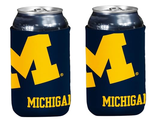 Kolder College Team Logo Insulated Can Holder Cooler 2-Pack Set (Michigan Logo (Wolverines))