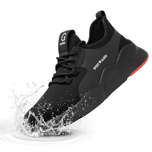 Image of Waterproof Steel Toe Shoes for Men Women Work Shoe Lightweight Safety Sneakers Comfortable Puncture Proof Shoe Zapatos Punta de Acero para Hombres Black