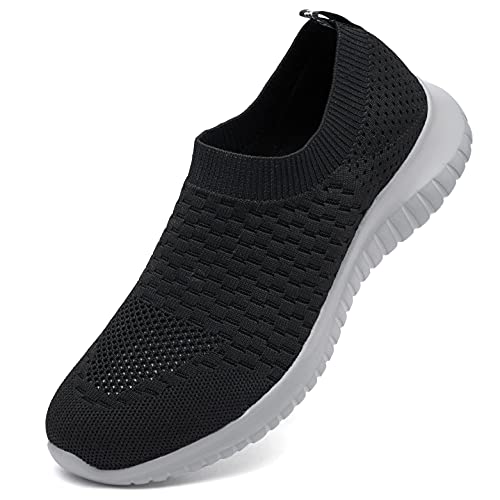 Image of TIOSEBON Men's Slip On Walking Shoes Arch Support Knit Mesh Lightweight Casual Comfortable Gym Workout Running Tennis Travel Standing Sneakers