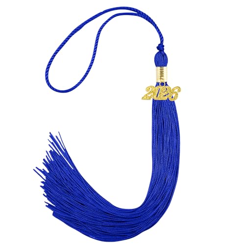 2026 Graduation Tassel 2026 Tassel Graduation Academic Graduations Cap Tassels 2026s Tassels with Year Gold Date Charms for Grads Graduates Graduations Cap Hat Decorations Blue