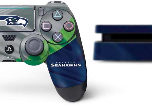 Skinit Decal Gaming Skin Compatible with PS4 Slim Bundle - Officially Licensed NFL Seattle Seahawks Design