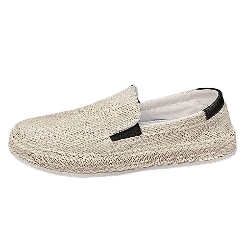 2023 Summer Men's Lazy Linen Casual Shoes Korean Students with A Straw Woven Board Shoes Men Casual Men Shoes Size 13
