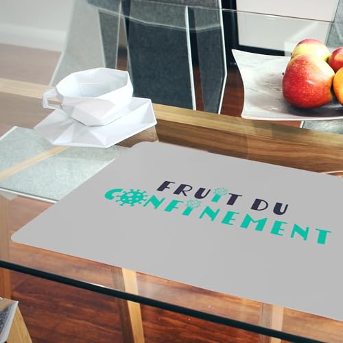 Sets de table souples en liège gris 4 pièces grand format pour repas de bébé