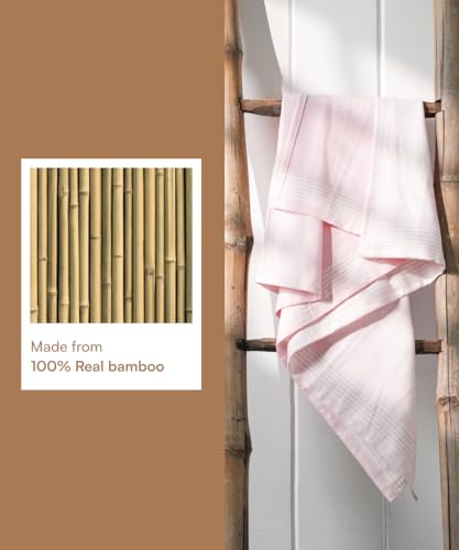 Image of Thirsty Towel by Doctor Towels, Bamboo Bath Towel Slub 250 GSM | Pack of 3 Quick Dry & Ultra Soft | Antimicrobial Bamboo Towels for Bath Large Size 75 x 150 cm for Men & Women - Pink, Viola, Green