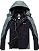 Produktbild GEMYSE wasserdichte Skijacke für Herren Winddichte Fleece Outdoor-Winterjacke mit Kapuze (Schwarzgrau,XL)