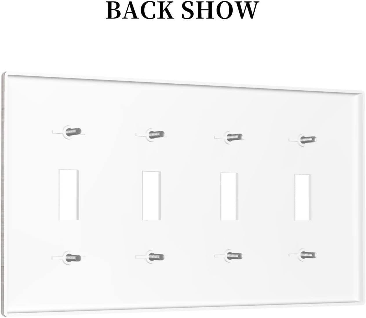 Farmhouse Home Quad Light Switch Cover Plate 4 Gang Toggle Switch Plate Farmhouse Decorative Wall Plate Accessories, Standard Size, 4.5 x 8.0 Inch, Rustic Wood Print