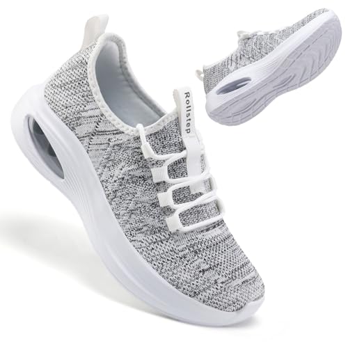 Image of Wide Toe Box Shoes Women Extra Wide Width Sneakers Air Cushion Road Running Shoes Ultra Light Tennis Gym Workout Training Shoes Breathable Walking Shoes with Arch Support