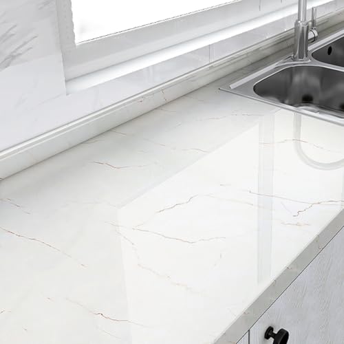 Película autoadhesiva con efecto mármol, papel de contacto resistente al calor para encimeras de cocina, armarios, cambio de imagen de muebles